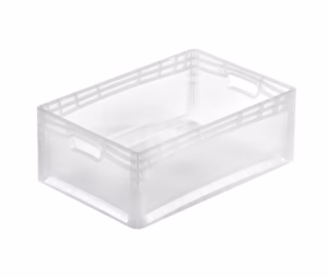 Lightline transparent storage box, 600x400x220 mm, closed sides, open tab