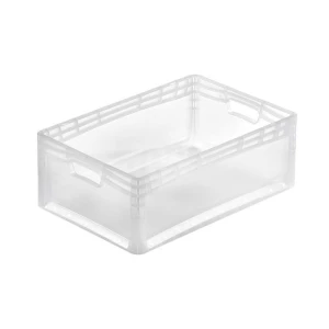Lightline transparent storage box, 600x400x220 mm, closed sides, open tab