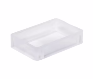 Basicline storage box, 300x200x70 mm, closed sides, transparent