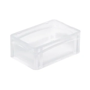 Basicline storage box, 300x200x120 mm, closed sides, transparent