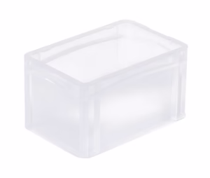 Basicline storage box, 300x200x170 mm, closed sides, transparent