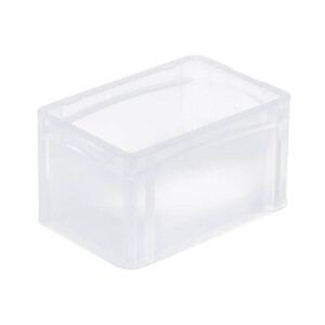 Basicline tárolóláda, 300x200x170 mm, zárt oldalak, zárt fül, átlátszó