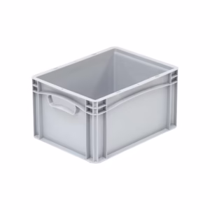 Basicline storage crate, 400x300x220 mm, closed sides, closed ears