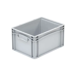 Basicline storage crate, 400x300x220 mm, closed sides, closed ears