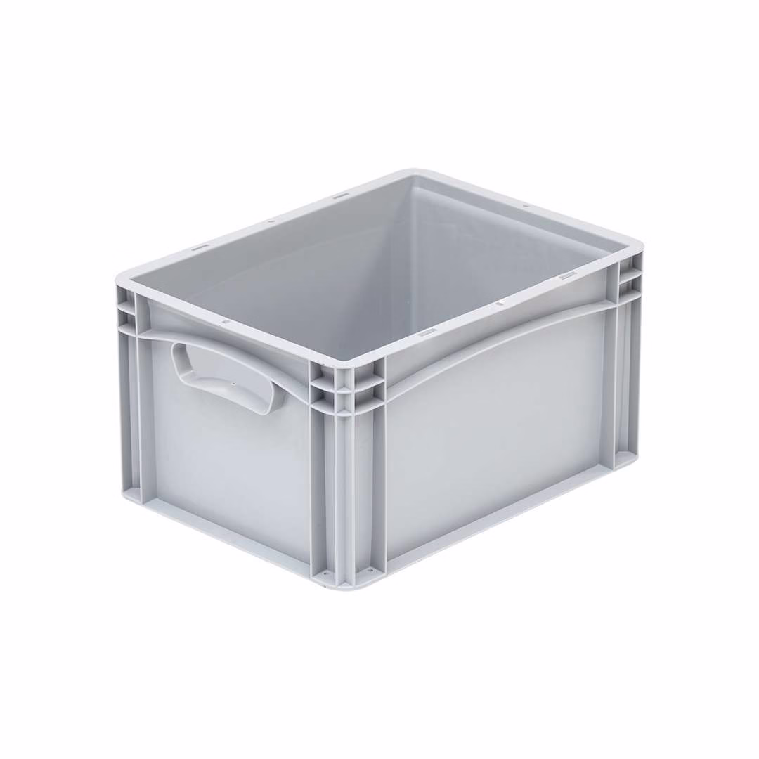 Basicline storage crate, 400x300x220 mm, closed sides, closed ears