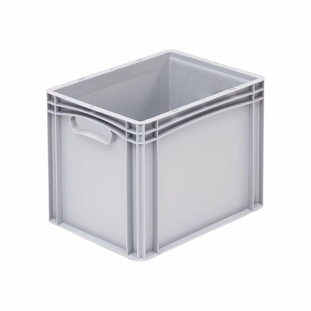 Basicline storage crate, 400x300x320 mm, closed sides, closed ears