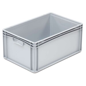 Basicline storage crate, 600x400x270 mm, closed sides, closed ears