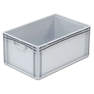Basicline storage crate, 600x400x270 mm, closed sides, closed ears