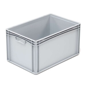 Basicline storage crate, 600x400x320 mm, closed sides, closed ears