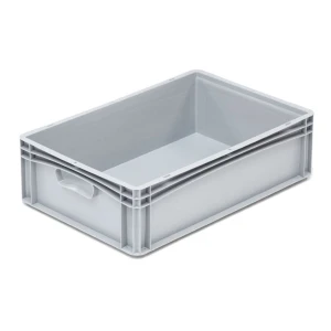 Basicline storage box, 600x400x170 mm, closed sides, closed ears