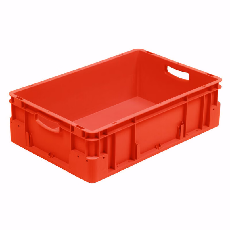 Silverline storage box, 600x400x180 mm, closed sides, open handgrips, red