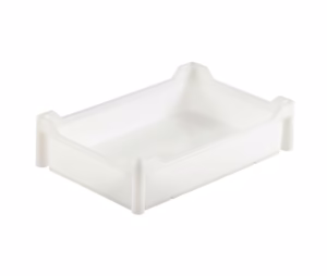 Special design storage box, 600x400x150 mm, closed bottom and sides, white