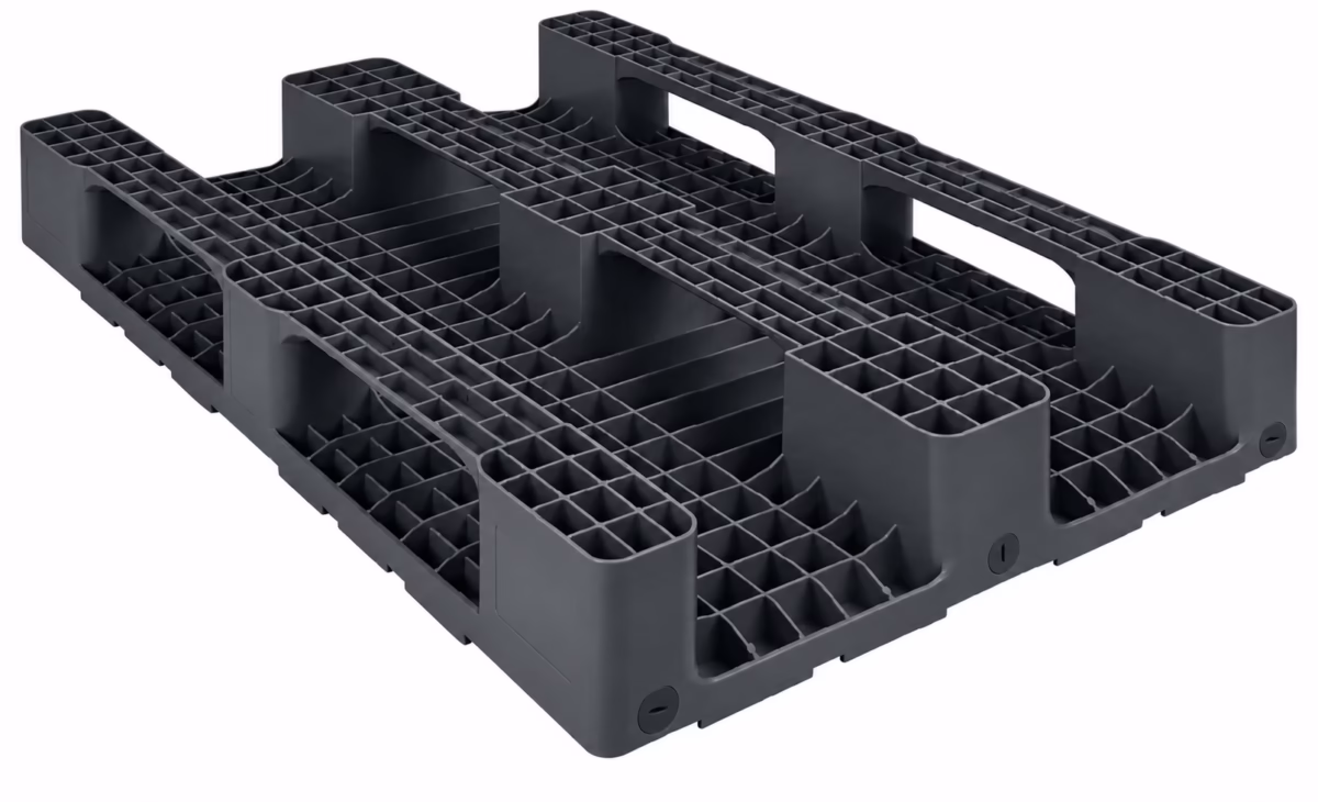 Medium pallet, 1200x800x155 mm, 3 runners, with rim - Image 2