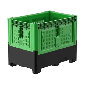 Smartbox foldable container with 4 legs, perforated sides, 1200x800x973/465 mm