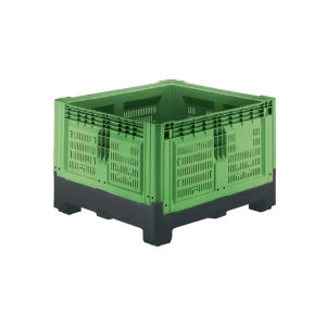 Smartbox foldable container with 4 legs, perforated sides, 1200x1100x800/293 mm