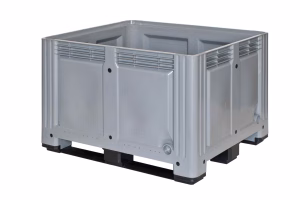 Rigid wall container with 3 sliding feet, 1200x1000x780 mm