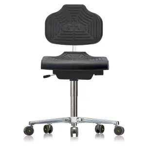 Werksitz 1220 E GMP ESD Classic chair with five-pointed star base on castors
