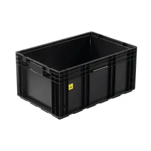 R-KLT 6129 ESD autóipari tárolóláda, 600x400x280 mm, fekete