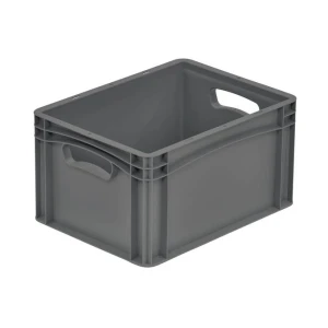 Basicline ECO crate, 400x300x220 mm, closed sides, with 1 short side open