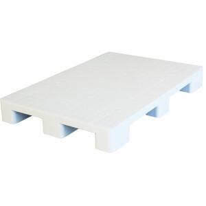 Multi-way pallet, closed deck, 1200x800x140 mm, 9 feet, without rim, white