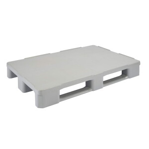 Hygiene pallet, 1200x800x160 mm, 3 sliders, with rim, grey