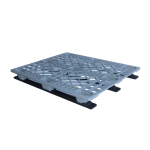 Light pallet, 1200x800x130 mm, 9 feet, with 3 skids, grey