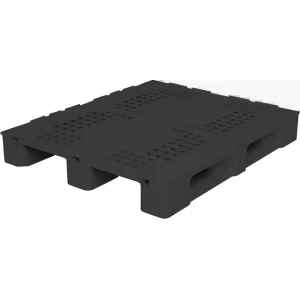 Multiway pallet, 1200x1000x155 mm, 3 runners, with rim, black