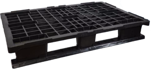 Light pallet, 1200x800x178 mm, mounted with 3 runners, with rim