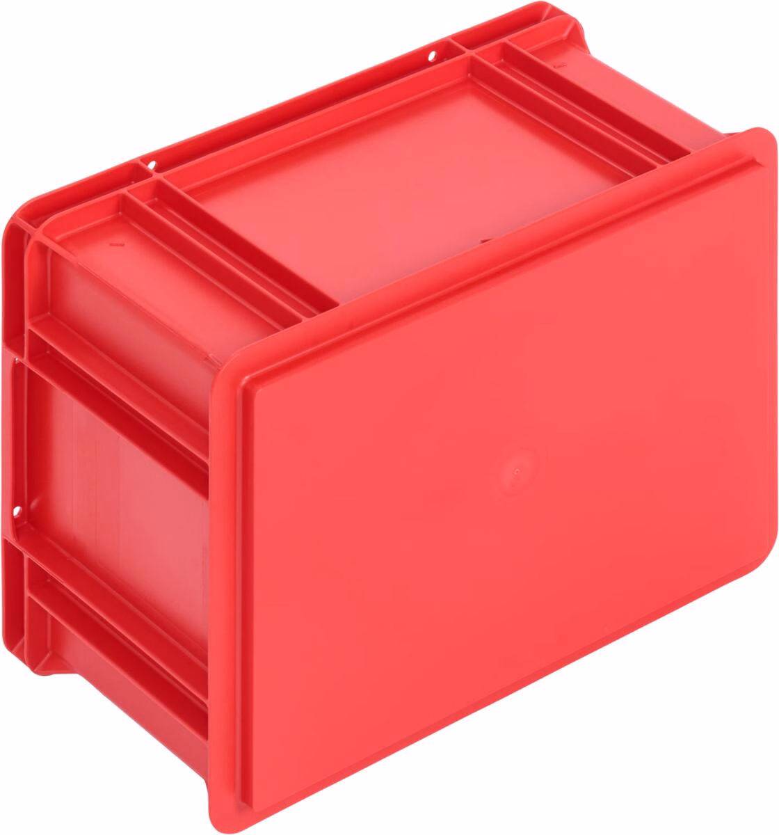 Logiline storage crate, 400x300x212 mm, closed handgrips, red - Image 2