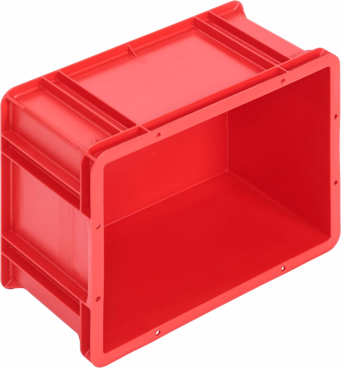 Logiline storage crate, 400x300x212 mm, closed handgrips, red - Image 3