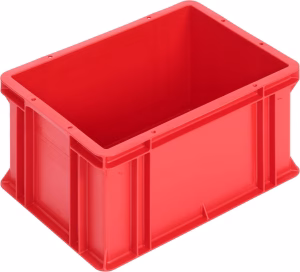 Logiline storage crate, 400x300x212 mm, closed handgrips, red