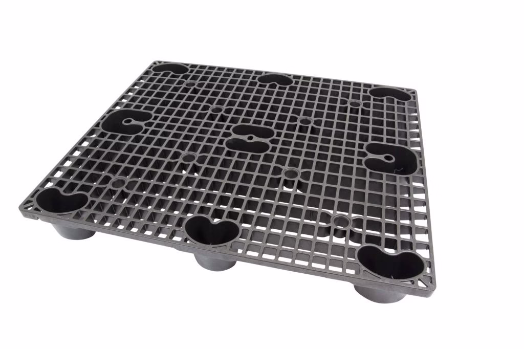 Multi-way pallet, 1200x1000x145 mm, 9 feet, with rim - Image 3