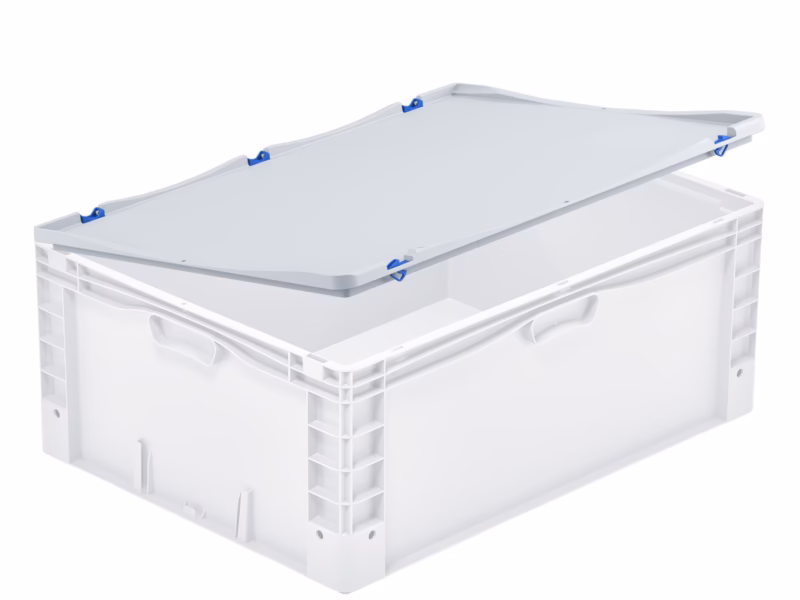 Basicline Plus zsanéros "hinged" ládatető zár nélkül, 800x600 mm, szürke