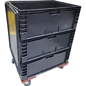Egyedi kialakítású tároló kerekekkel és tetővel, 800x600x1100 mm