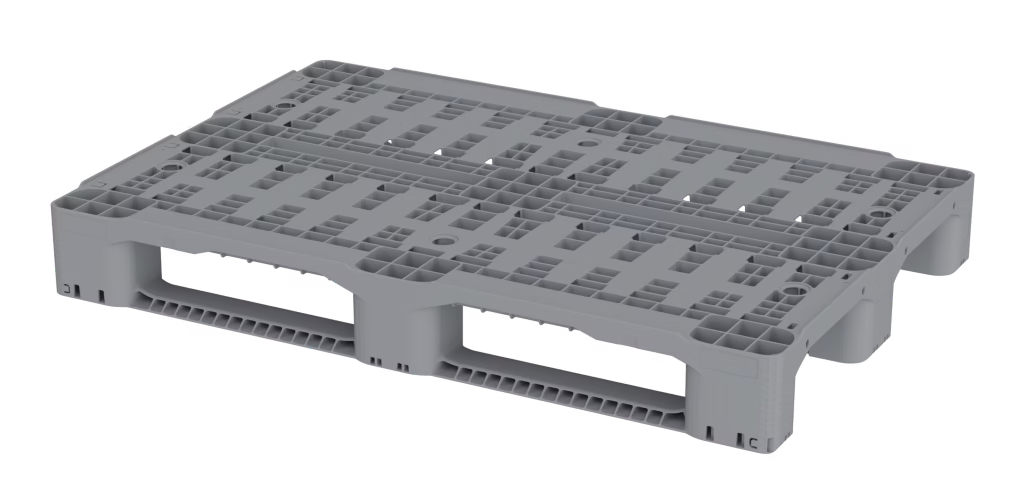 Medium automatic pallet, 1200x800x145 mm, 3 runners, with rim
