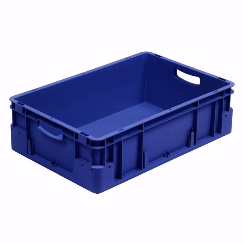 Silverline storage box, 600x400x220 mm, closed sides, open handgrip, blue